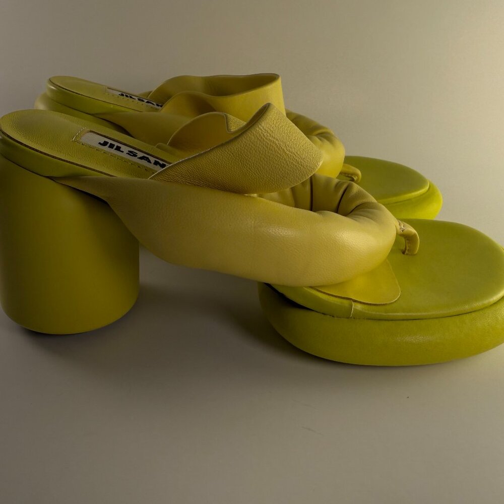 Jil Sander Leather Platform Thong Sandal - Picture 2 of 5